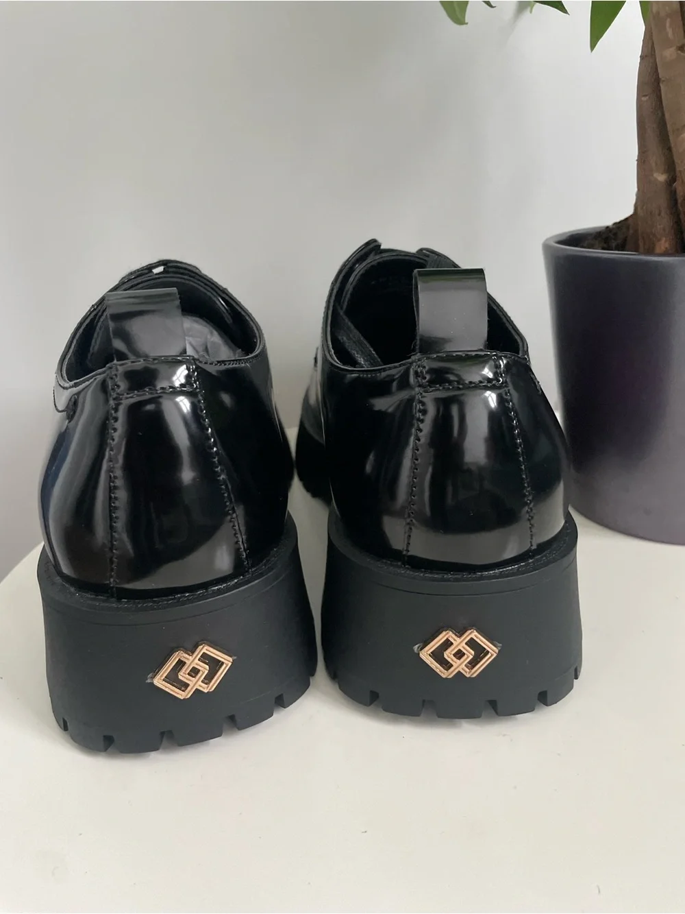 Men Size 11 ASOS Design chunky lace up shoes black faux leather new never worn